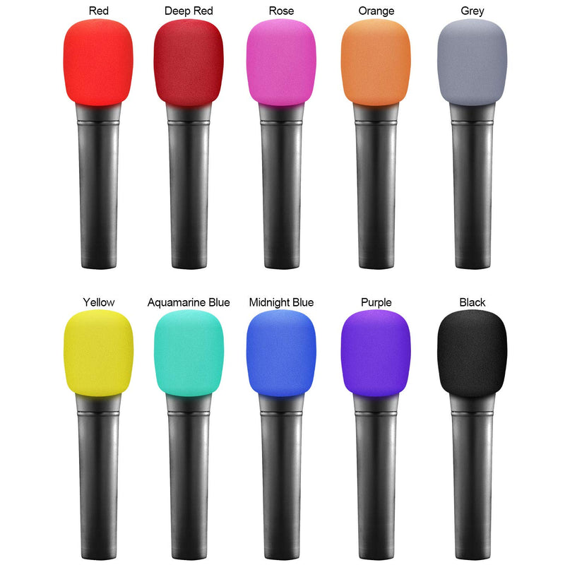 [AUSTRALIA] - ChromLives Colorful Microphone Cover Microphone Windscreen Foam Cover Top Grade 10 Pack Multi-Color 