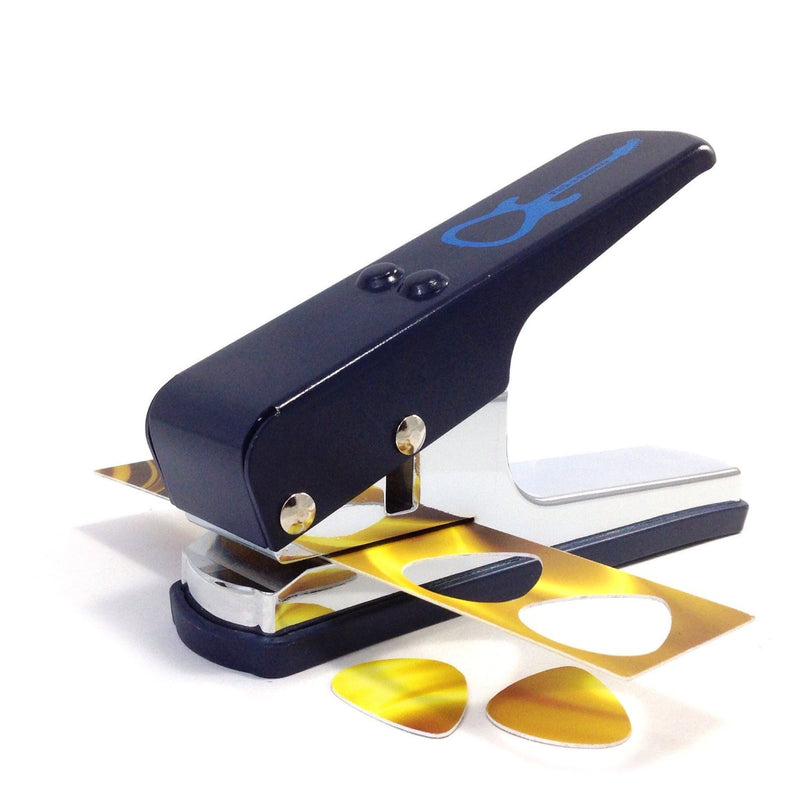 Pick-a-Palooza DIY Guitar Pick Punch Mega Gift Pack - the Premium Pick Maker - Leather Key Chain Pick Holder, 15 Pick Strips and a Guitar File - Blue Blue/Silver