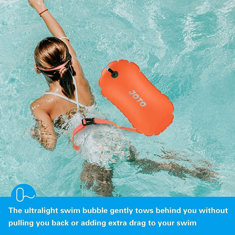 JOTO Universal Waterproof Pouch Phone Dry Bag Bundle with 2 Pack Swim Buoy Float Swimming Bubble Safety Float for Open Water Swimming, Safe Swim Training, Triathletes