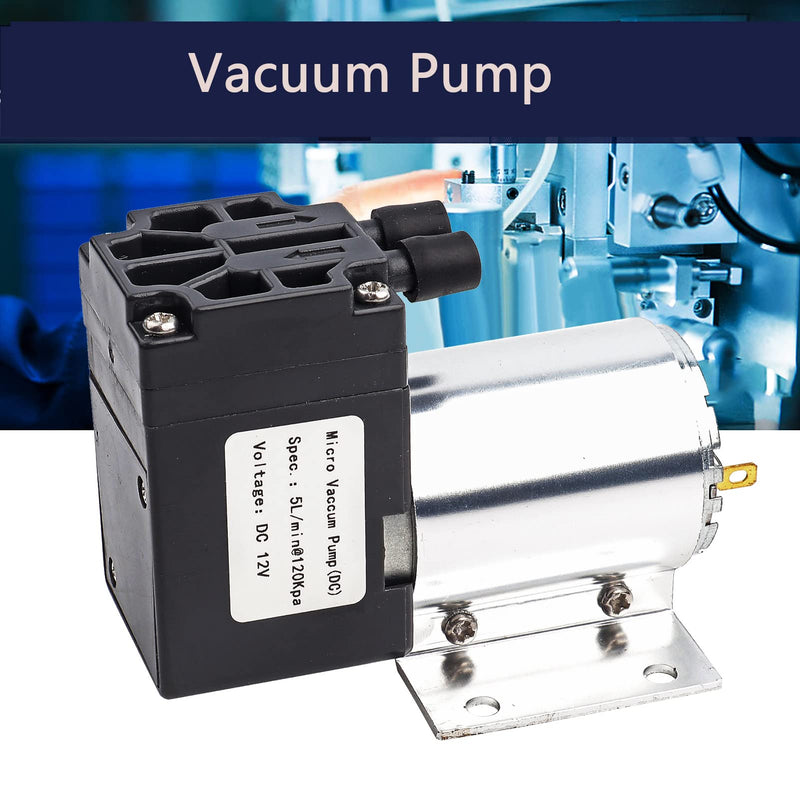 Vikye Vacuum Pump, DC 12V 5L/min 120kpa Mini Vacuum Pump Negative Pressure Suction Pumping with Holder for Gas Analysis Sampling, Instrument, Pressure Vacuum Pump