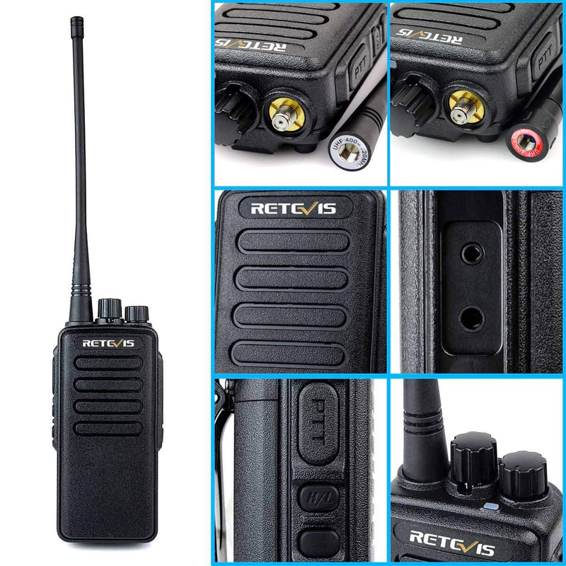 Retevis RT1 Two Way Radio Long Range Outdoor, 3000mAh Rechargeable Walkie Talkie 16 Channel VOX 2 Way Radio with Earpiece, for Hiking, Farm (1 Pack)