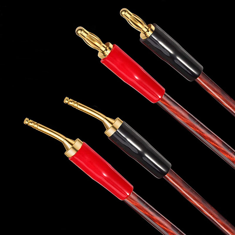 MEIRIYFA 6.35mm to Banana Plug Speaker Cable, 1/4 TS Speaker Wire Cord Audio Cable HiFi OFC Speaker Wire for DJ Application, Mixer -2m (6.35 to 4mm Banana Plug) 6.35 to 4mm banana Plug