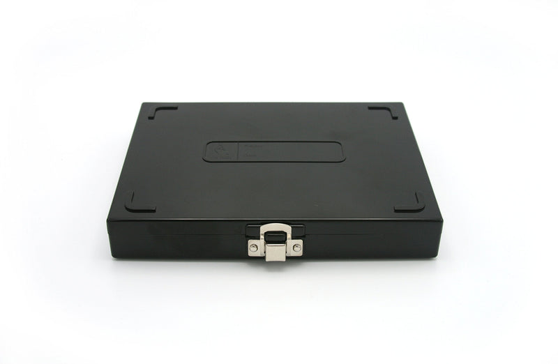 Heathrow Scientific 100 Place Microscope Slide Box, Cork Lining, Nickel-Plated Clasp, Black Pack of 1