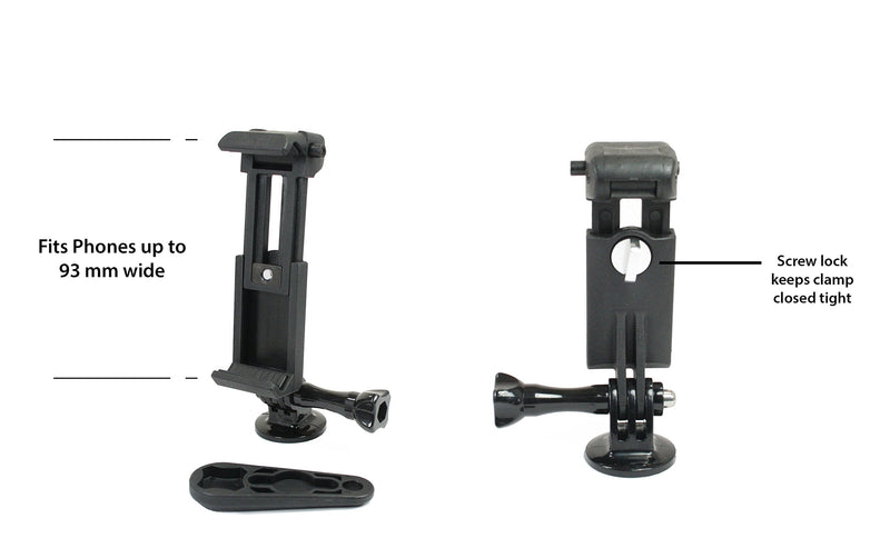 Livestream Gear - Locking Smartphone Mount with Tripod Adapter for Live Streaming, Pictures, or Video Recording. Spring Loaded Smartphone Holder; Fully Adjustable + Wrench. (Phone Clamp & Wrench) Phone Clamp & Wrench