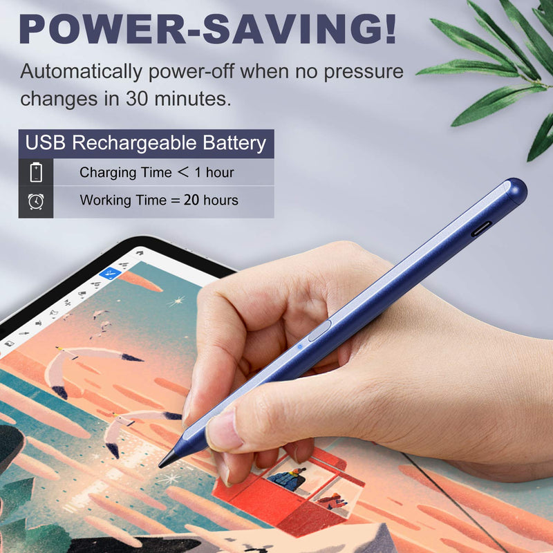 TiMOVO Stylus Pencil for iPad with Palm Rejection,Aple iPad Pencil 2nd Gen for iPad Pro 11/12.9 Inch (2018-2021), iPad 9/8/7/6th Gen,iPad Mini 6/5th,iPad Air 4th/3rd,Magnetic Design, Blue