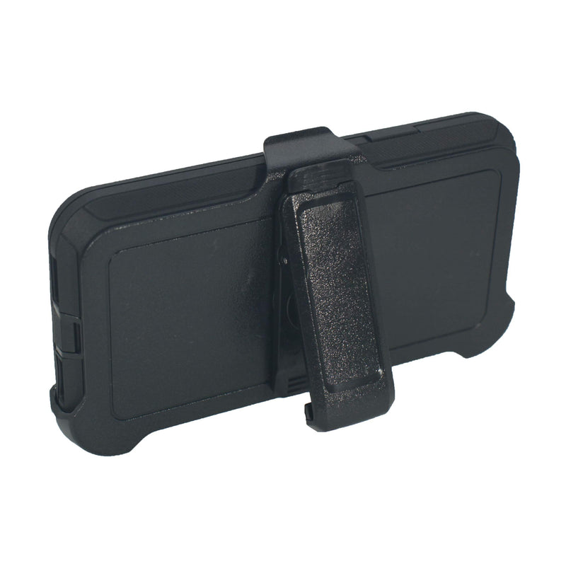 Hand-e Muscle Series Holster Case for Apple iPhone XR // Triple Layer Heavy Duty Protection (Defender) Carrying Belt Clip & Kickstand // Drop-Shock-Proof – Black/Black Black / Black