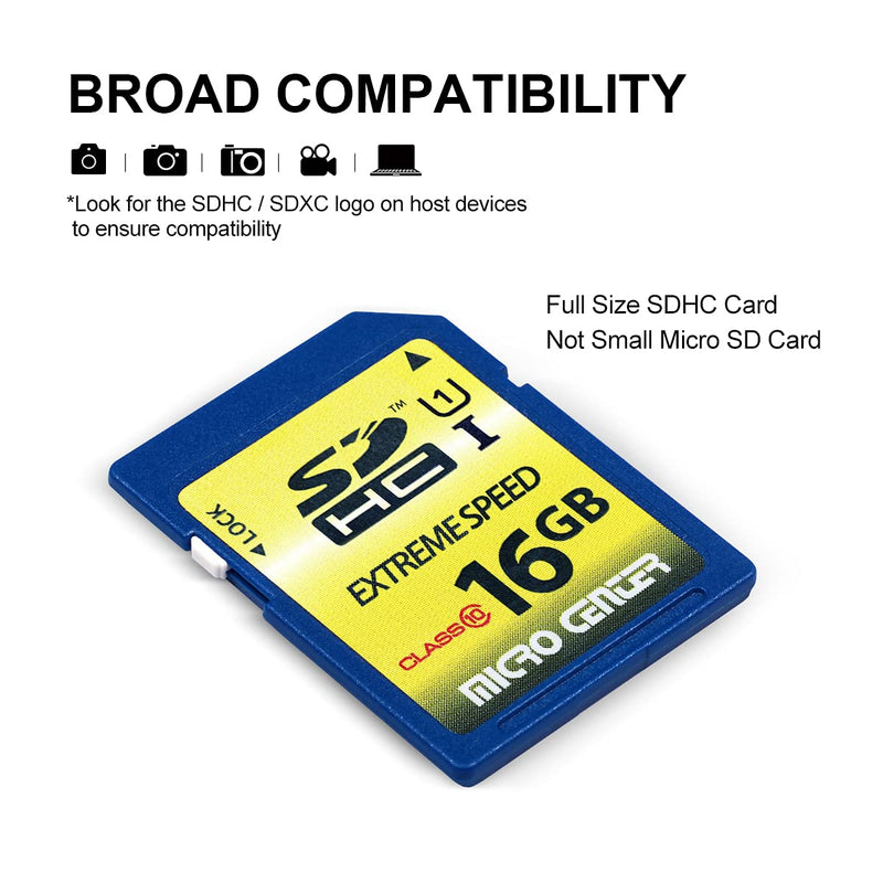 16GB Class 10 SDHC Flash Memory Card Full Size SD Card USH-I U1 Trail Camera Memory Card by Micro Center (5 Pack) 16GB x 5