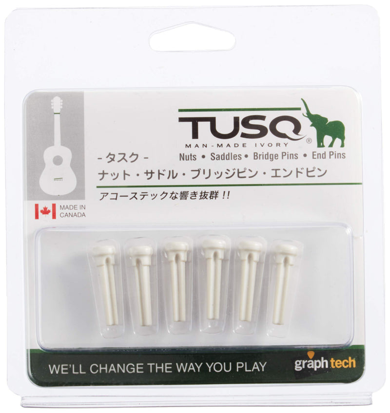 GRAPHTECH TUSQ BRIDGE PINS - 4MM WHITE/PAUA DOT -6 PCES