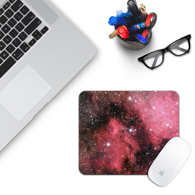 Royal Up Starry Sky Custom Mouse Pad Gaming Mat Keyboard Pad Waterproof Material Non-Slip Personalized Rectangle Mouse pad (9.4x7.8x0.08Inch) Red Sky