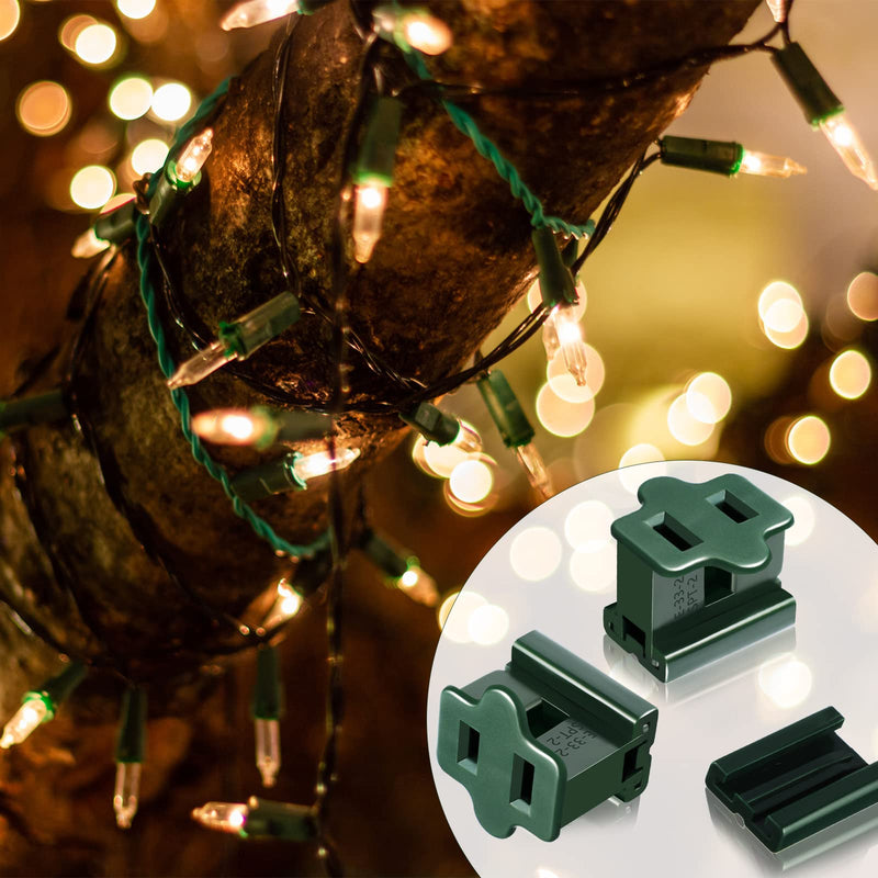 SPT-2 Christmas Light Slip Plug Vampire Plug Slide Plug Inline Zip Plug Holiday Plug Adapter for Valentine's Day Christmas Lights Design, Tail Plug (15, Green) 15