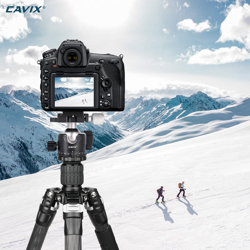 [AUSTRALIA] - CAVIX Ball Head Low Profile Camera Panoramic Tripod Head CNC Metal 36A Ballhead w Bubble Level 1/4" Quick Release Plate for Arca Swiss &3/8" Thread for DSLR Tripod Monopod Camcorder MLoad 33lbs15kg 