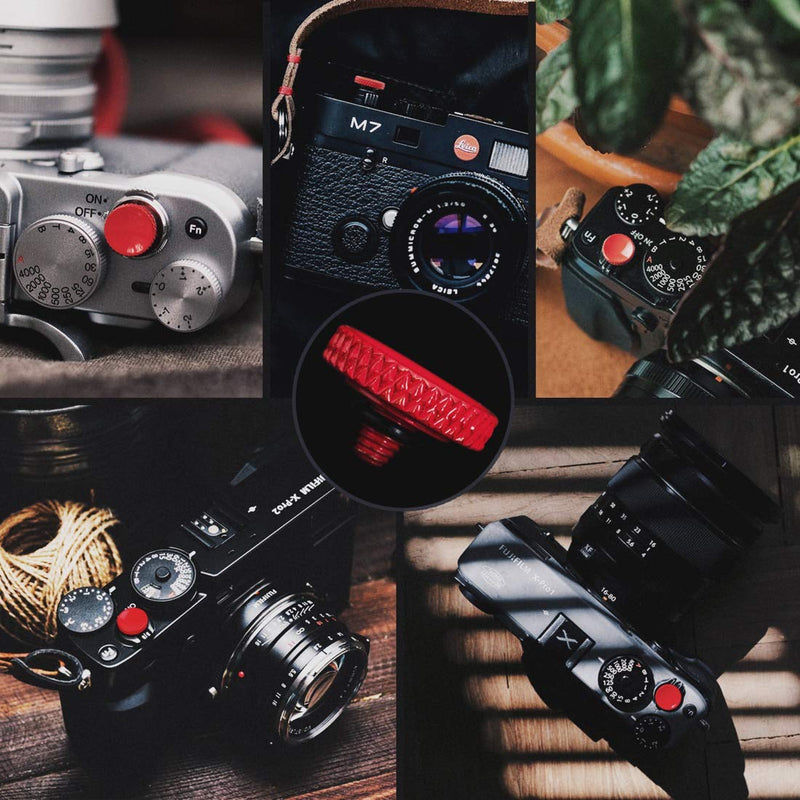Soft Shutter Release Button (2 Pack/Red) high-end Pure Copper Camera Shutter Button Red