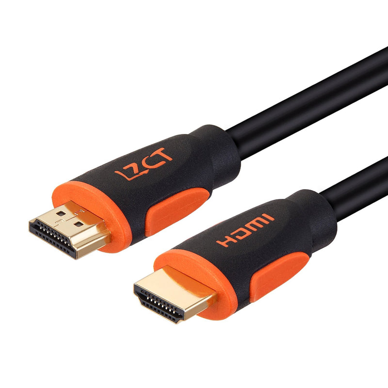4K High Speed HDMI Cable 25FT with Ethernet LZCT HDMI Cord V2.0 Support 4K@60Hz Ultra HD 2160P 3D ARC HDR (Length from 3' to 125') Dual Color Mould black and orange