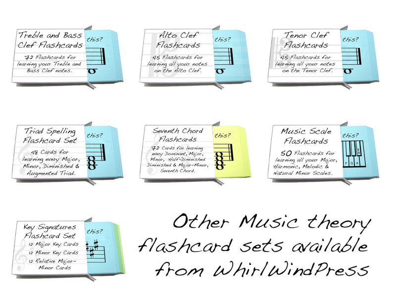 Tenor Clef Note Names Flashcards - Really Fun Design for Learning to Read Music (Bassoon, Bass, Cello, Trombone)))