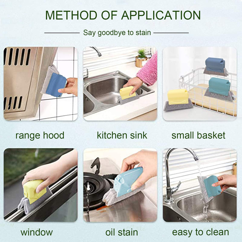 3Pcs Creative Window Groove Cleaning Brush，Hand-held Crevice Cleaner Tools，Cleaning Brush with Fixed Brush Head Design Scouring Pad Material for Door Window Slides Gaps (Beige(3pcs)) Beige(3pcs)