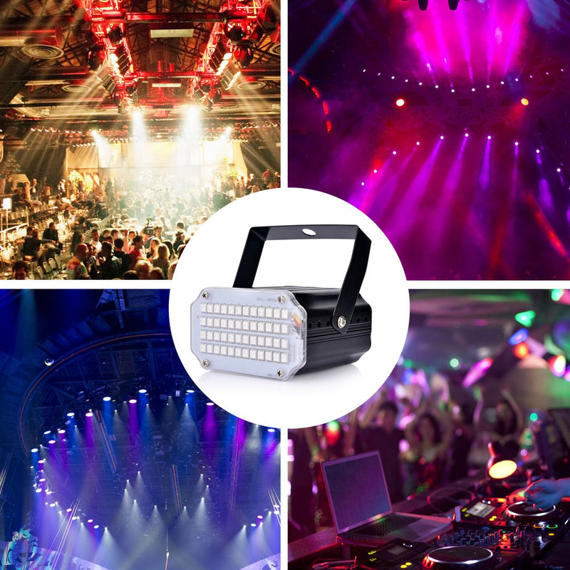 [AUSTRALIA] - Hisome Christmas LED Mini Strobe Light, Flash Party Stage Sound Activated Lamps, 48 RGB Speed Control Lights for DJ Disco Clubs Birthday Wedding Dance Parties, Xmas 