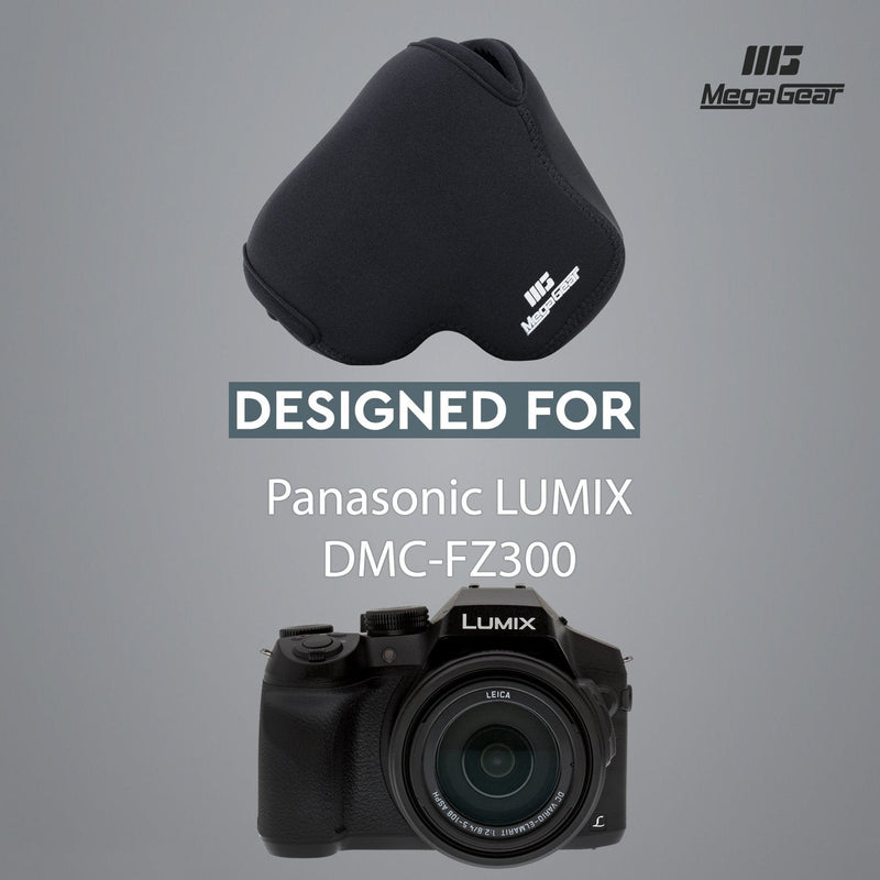 MegaGear Ultra Light Neoprene Camera Case Compatible with Panasonic Lumix DMC-FZ300 Black