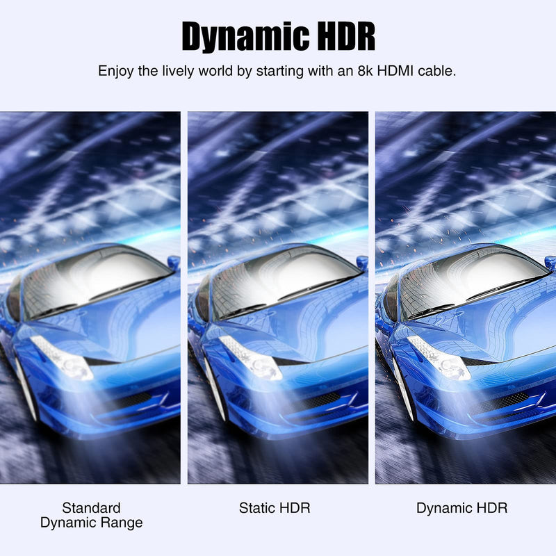 8K Flat HDMI Cable 3ft 2Pack, Dbilida Nylon Braided HDMI 2.1 Cable Supports 4K@120Hz, 8K@60Hz, 48Gbps eARC, Dynamic HDR, HDCP 2.2 & 2.3 Compatible with DTS:X, Dolby Vision, PS5/PS4, X-Box Series X 3Feet-2Pack