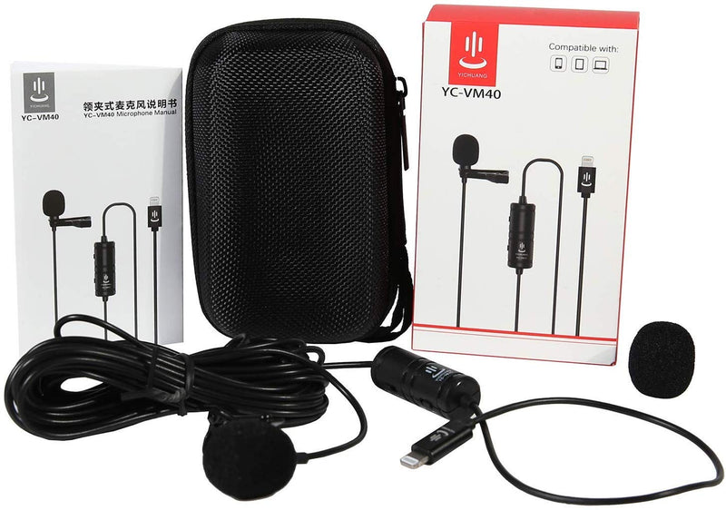 [AUSTRALIA] - Lavalier Microphone for iPhone 11 10 X 8 7 iPad Mini iPod,Lapel Mic Omnidirectional Condenser for YouTube Interview Vlog Facebook Live Wedding School Teaching Meeting Conference Talk Online 