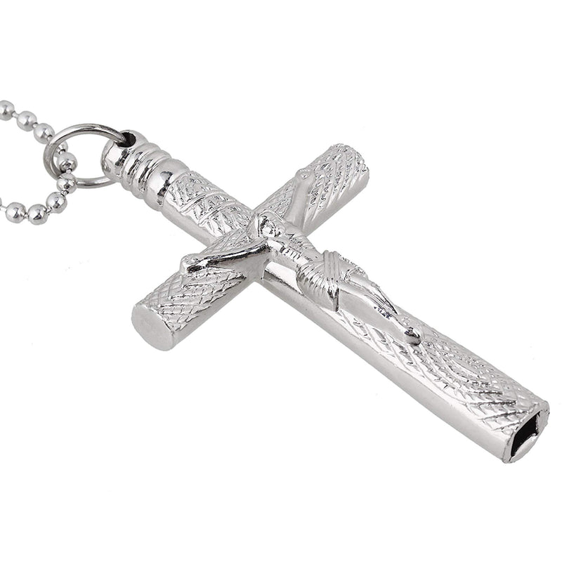 lovermusic lovermusic Chrome plated steel Crucifix Drum Skin Tuning Key with Long Chain Silver