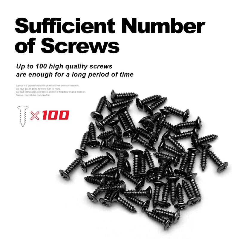 [AUSTRALIA] - MAXCHEER 100Pack Guitar & Bass Pickguard Screws for Strat & Tele (Black 100 Pack) Black 100 Pack 