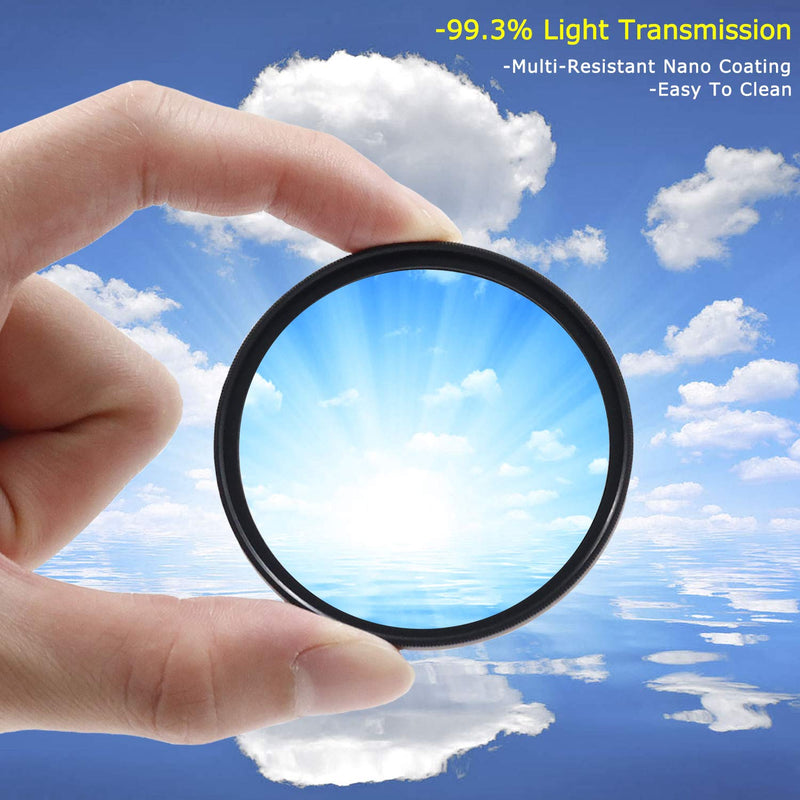 LENSKINS 58mm UV Protective Filter, 16-Layer Multi-Resistant Nano Coated, Ultra Slim, German Optics, Weather-Sealed, HD Clear Glass Ultra Violet Filter, Camera Lens Protector with Lens Cloth