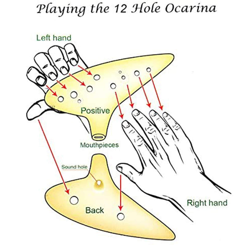 zetong Legend of Zelda Ocarina 12 Hole Alto C with Textbook and Protective Bag, Perfect for Beginners and Professional Performance Blue 12 Loch