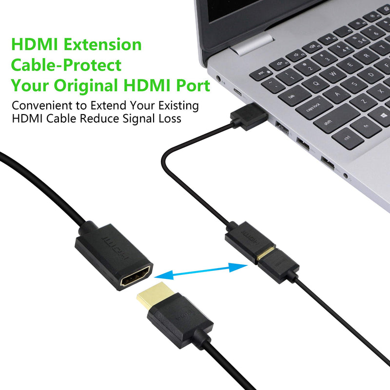 2FT HDMI Extension Cable 4K 60Hz HDMI Extender Male to Female Cable,Supports 3D, Full HD,2160p, YOUCHENG，for Laptop, PS4,HDTV,Monitor,Projector (0.6m) 0.6m
