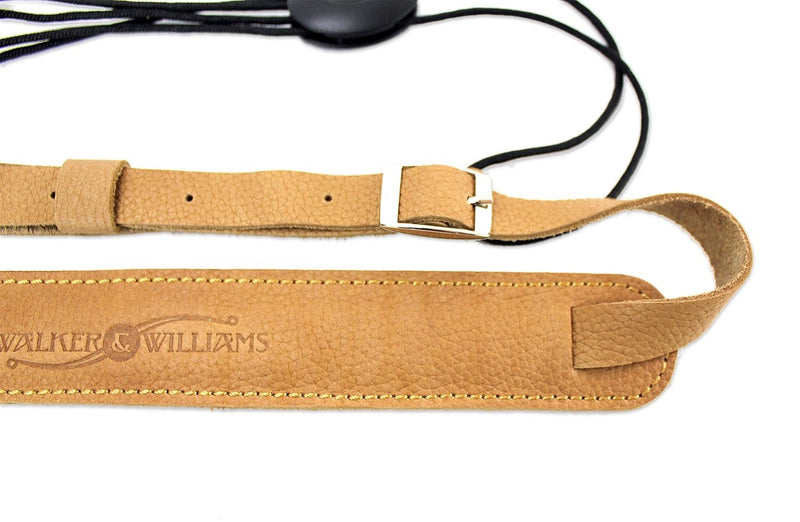 Walker & Williams U-74 Soft Leather Ukulele Strap Adjustable for Most Soprano Ukes