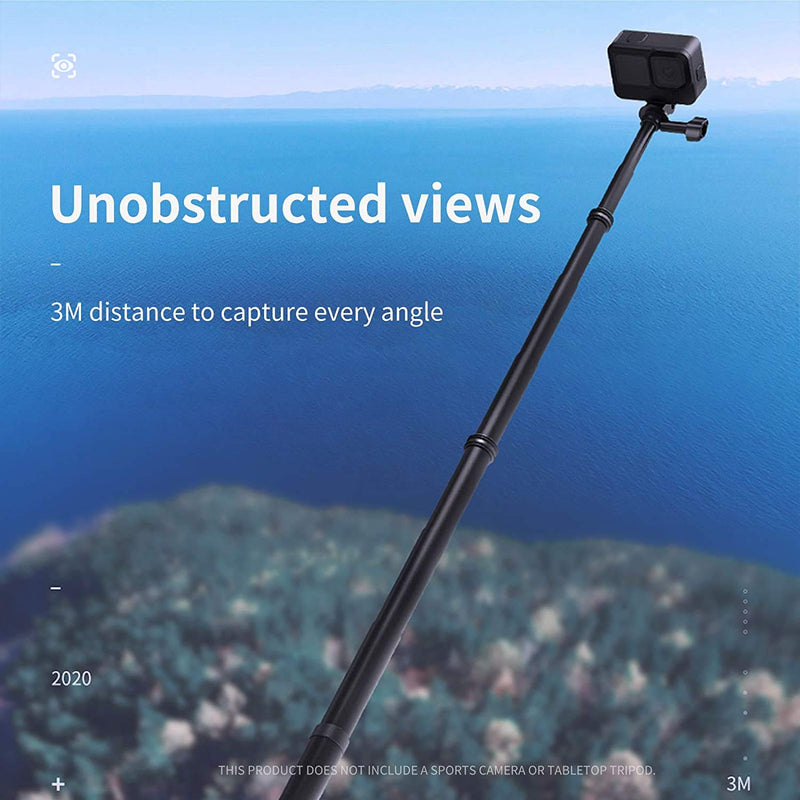 Ultra Long Selfie Stick - 106 Inch Lightweight Extendable Handheld Monopod for Gopro/Osmo Action/Insta 360 (118" Upgraded Selfie Stick) 118" Upgraded Selfie Stick