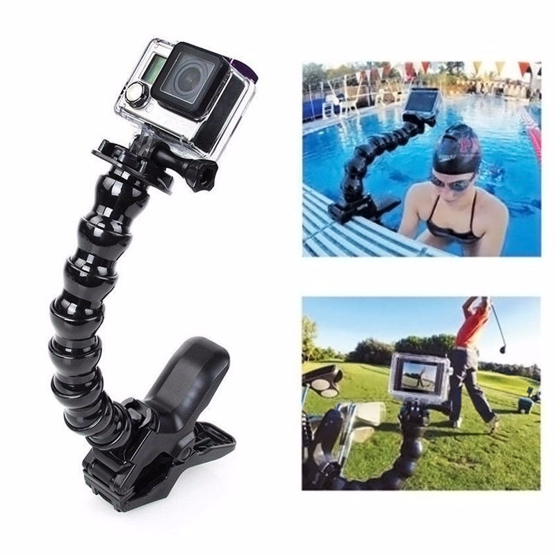 SHOOT Jaws Flex Clamp Mount with Adjustable Gooseneck Clip for GoPro Hero 10 9 8 7 Black Silver White 6 5 4 3+ 3 DJI Osmo Action Camera Accessories