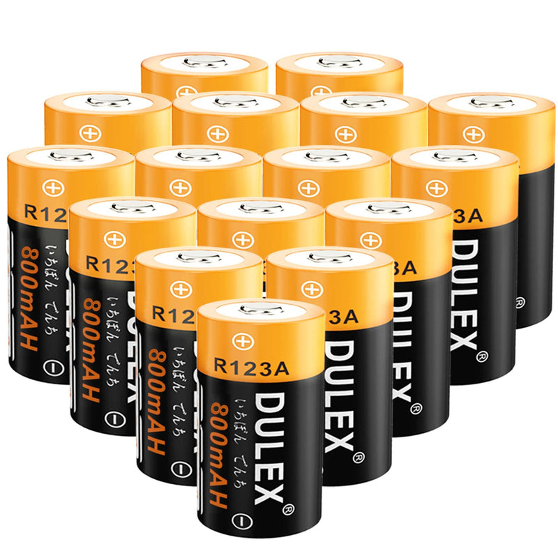 123A Arlo Batteries Rechargeable, 16-Pack 800mAH ICR17335 NiMH Batteries and CR123A Charger for Arlo VMS3130 VMC3030 VMK3200 VMS3330 3430 3530 Cameras, Alarm System, Flashlight