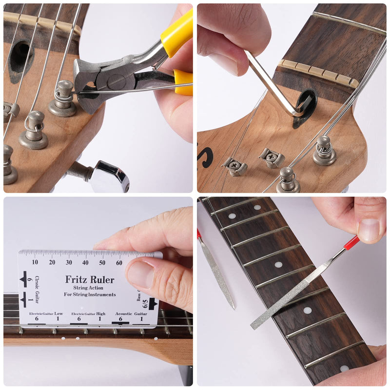Guitar Repairing Maintenance Tool Kits, Pogolab 31Pcs Guitar Tool Kit with 10 Guitar Picks for Guitar Ukulele Bass Mandolin Banjo,Perfect Suit for Beginners