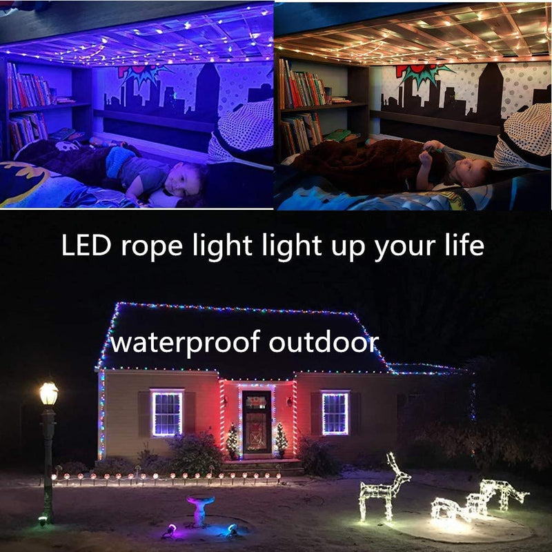 [AUSTRALIA] - Kosuroum 100 LED Rope Lights 16 Colors Changing Rainbow 33ft Indoor Outdoor Lights USB Powered Multi-Color Twinkle Tube Fairy Lights with Remote for Halloween Christmas Holiday Party 