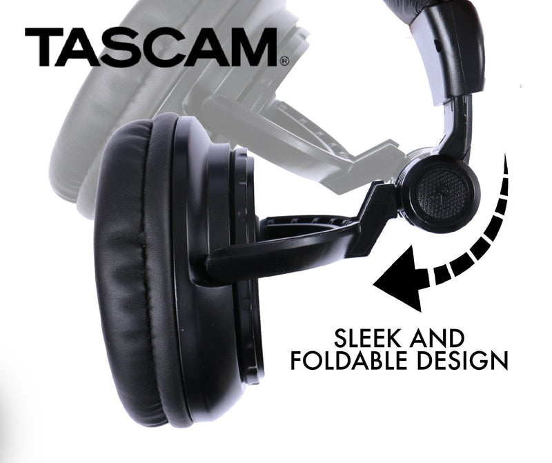 [AUSTRALIA] - Tascam TH-03 Studio Headphones – Closed Back, Padded, Adjustable Pro Audio Headset with Gold Tip 1/8 inch to 1/4 inch Adaptor 