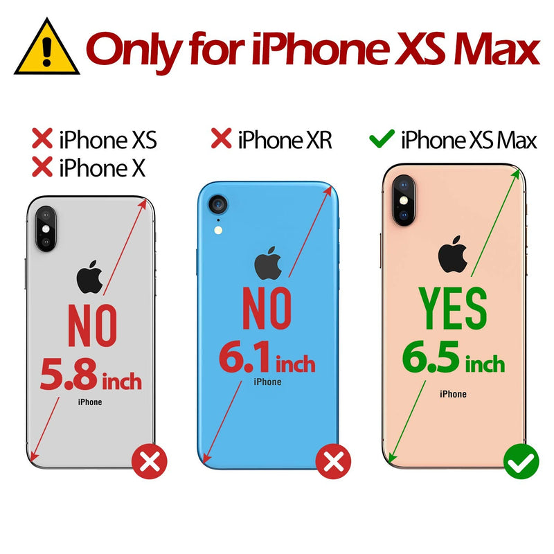 [AUSTRALIA] - TUCCH iPhone Xs Max Wallet Case, Xs Max Wallet PU Leather Flip Cover with RFID Blocking Card Slot, Stand, Auto Wake/Sleep Wireless Charging Shockproof TPU Shell Compatible with iPhone Xs Max -Black Black 