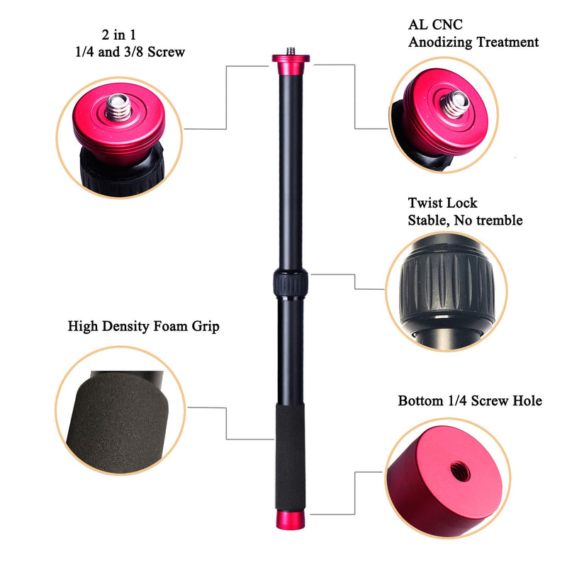 Gimbal Extension Pole Rod 17.3inch Telescopic Stick for Gimbal Stabilizer DJI OM4 Osmo Mobile 3 2/Feiyu/Zhiyun Smooth 4 Q/Hohem iSteady Mobile Pro 2/All Smartphone Stabilizer/Action Camera