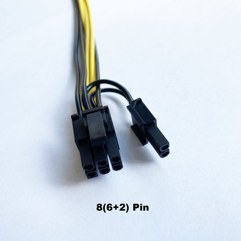 [AUSTRALIA] - Amangny PCIe 8 Pin Female to Dual 8 Pin (6+2) Male PCI Express Adapter Power Cable PCIE Y - Splitter Cable 12.5 Inches (6 Pack) 6 Pack 