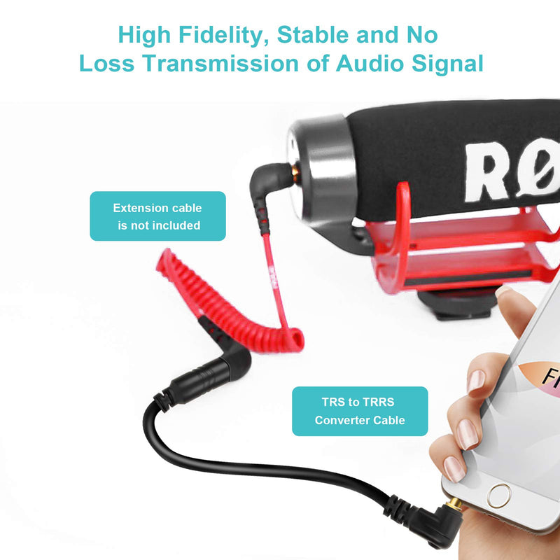 Yosoo Health Gear TRS to TRRS Converter Cable, 3.5mm TRS to TRRS Adapter Microphone Adapter Cable Converter for Microphone Compatible, Camera Video Recording