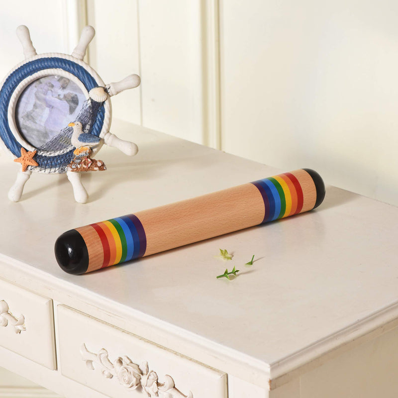 13.8 Inch Rain Stick, Wooden Rain Maker Rattle Shaker Rainfall Tube, Musical Sensory Auditory Development Instrument for Babies, Toddlers and Kids