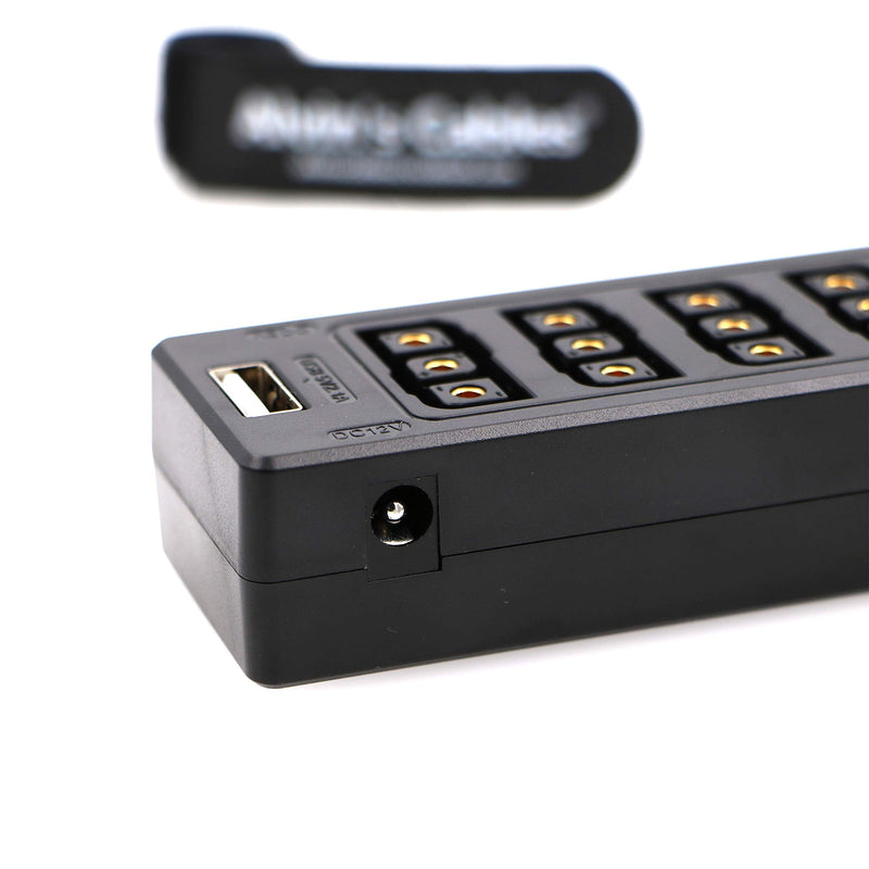 [AUSTRALIA] - Alvin's Cables D-tap Splitter Cable with Power Switch Male DTap to 4 Female D Tap 2 DC USB for V-Mount Battery for ARRI/RED Camera LCD Monitor LED Video Light Bidirectional Pluggable 1 to 4 Coiled Cable Multifunctional 
