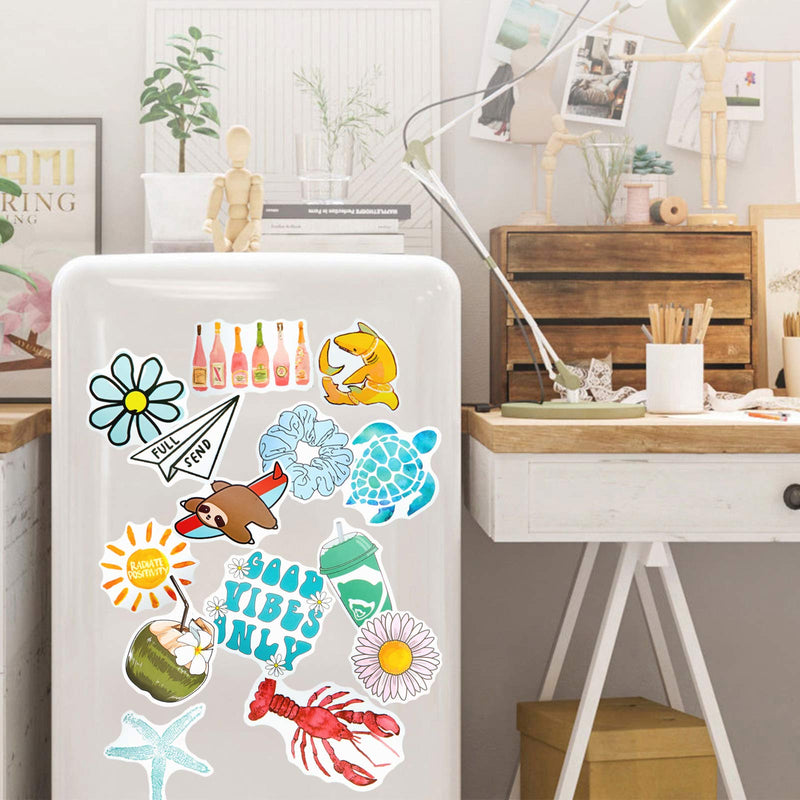 SVOPY 100 Pack Summer Stickers - Waterproof Cool Decals Cute Aesthetic Trendy Stickers for Kids Girls Teens Adults on Water Bottle Laptop Luggage and Cellphone
