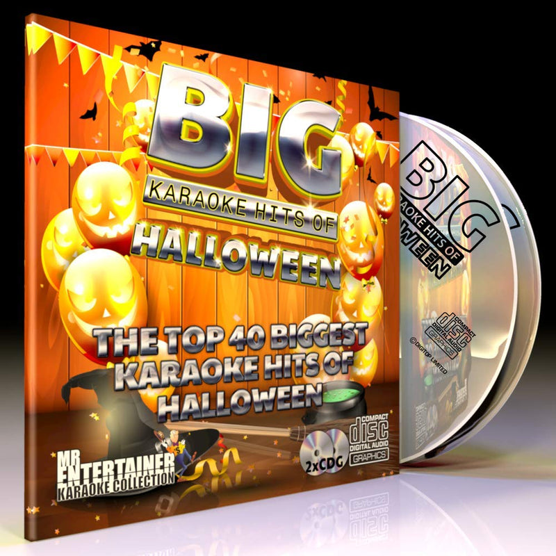 HALLOWEEN KARAOKE CD+G (CDG) Disc Pack. 40 Greatest Halloween Songs Ever. Mr Entertainer Big Hits. Ghostbusters, Thriller, Monster Mash and more.