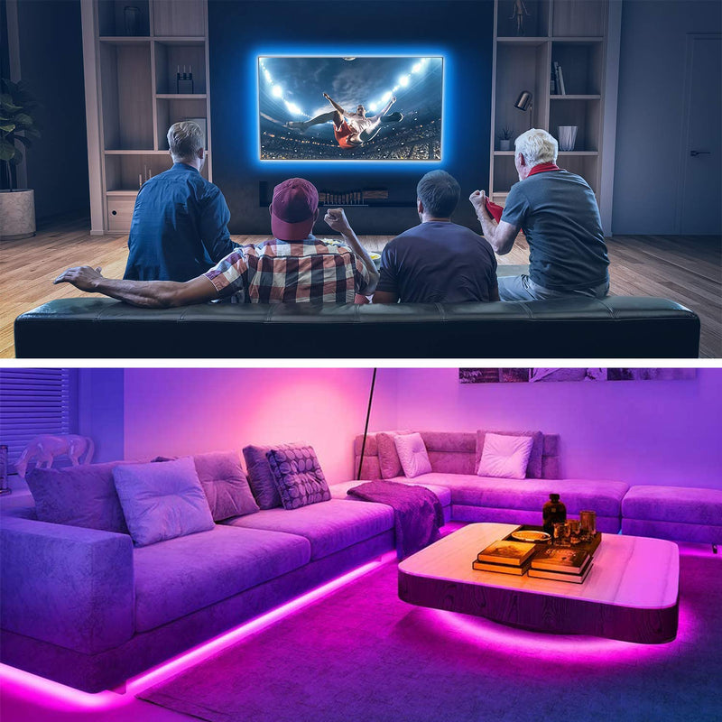 [AUSTRALIA] - LED Strip Lights RGB+White,PAUTIX UL Listed 16.4ft Color Changing Light Strips with Remote 300LEDs Multicolor Flexible Tape Lights Kit for TV, Room, Bedroom, Kitchen, Party DIY Decoration Rgb & White 