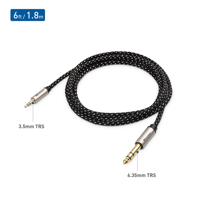 Cable Matters Premium Braided 3.5mm to 1/4 Inch Audio Cable 6 ft (1/4 to 3.5mm Cable) 6 Feet