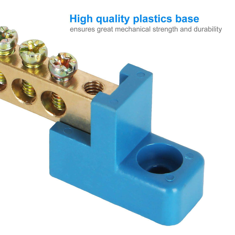8 Terminal Bus Bar Terminal Block 10 Pack Brass Wire Screw Terminal for Car Boat Marine Ground Power Distribution Terminal Block