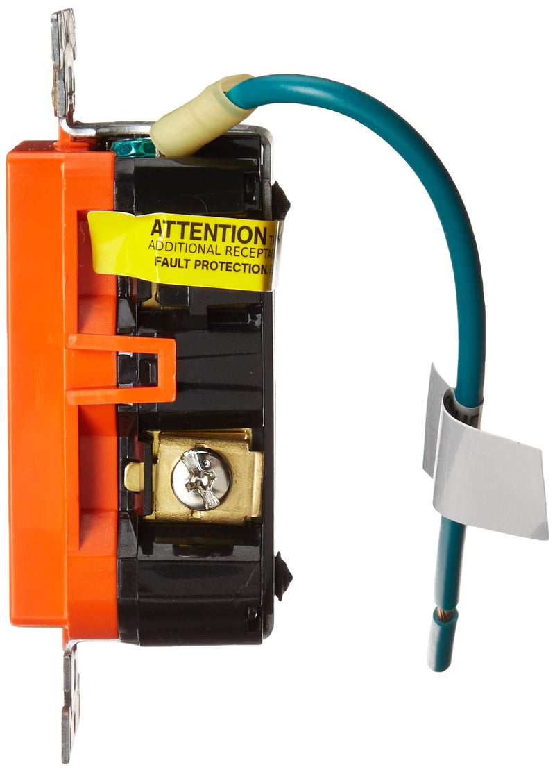 Leviton GFTR2-IGO 20A-125V Extra-Heavy Duty Industrial Grade Isolated Ground Duplex Tamper-Resistant Self-Test GFCI Receptacle, 20-Amp, Orange,