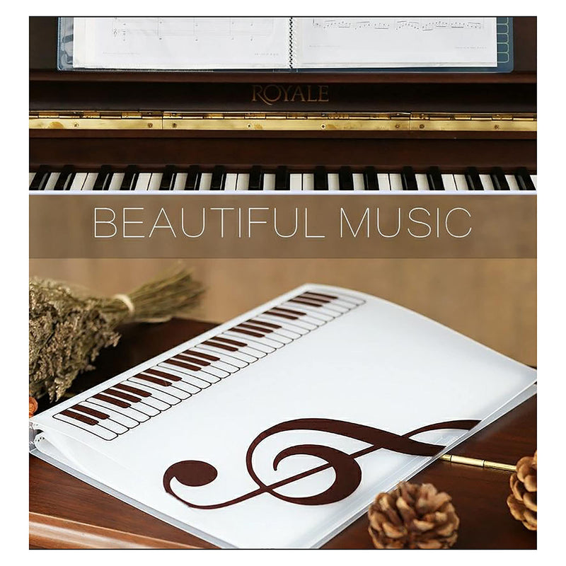 CHSG 2 Pcs Piano Music Score Folder, Music Sheet Folder Song File, Plastic A4 Storage Folder Rack for Treble Clef Music Theme, Waterproof, Document Organiser, Musical Paper 30.85 x 23.8 x 2.8 cm
