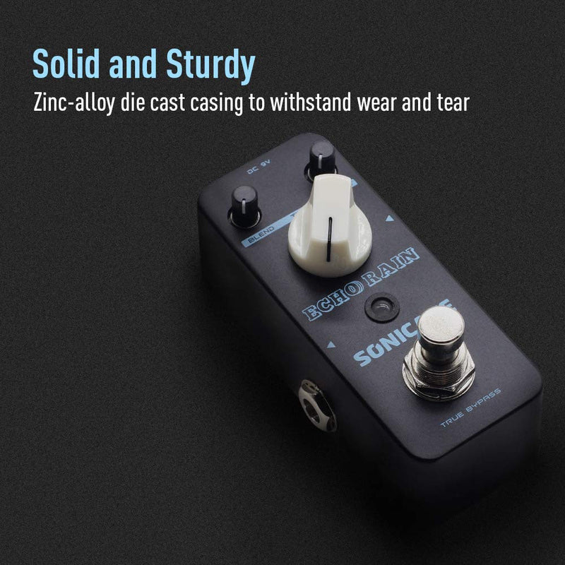 SONICAKE Delay Guitar Effects Pedal Echo Rain Analog-Style Hybrid Digital