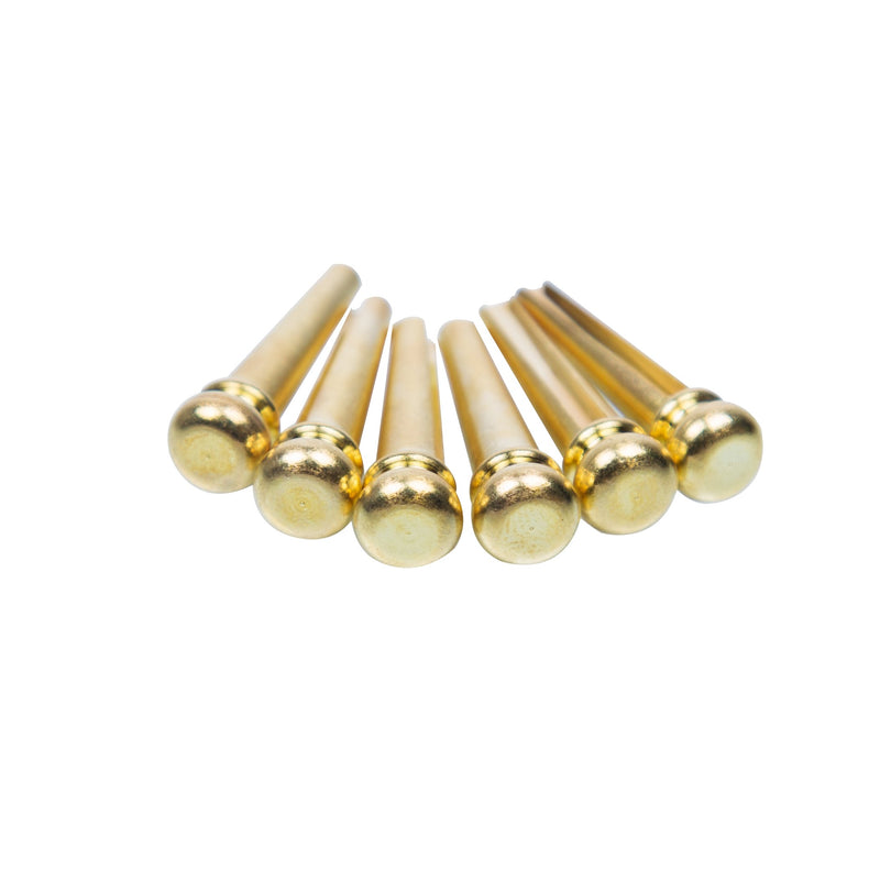 Guitar Bridge Pins 6pcs Brass Endpin 6 String Pegs Gold Pins Acoustic Guitar Replacement Parts - Leomanor